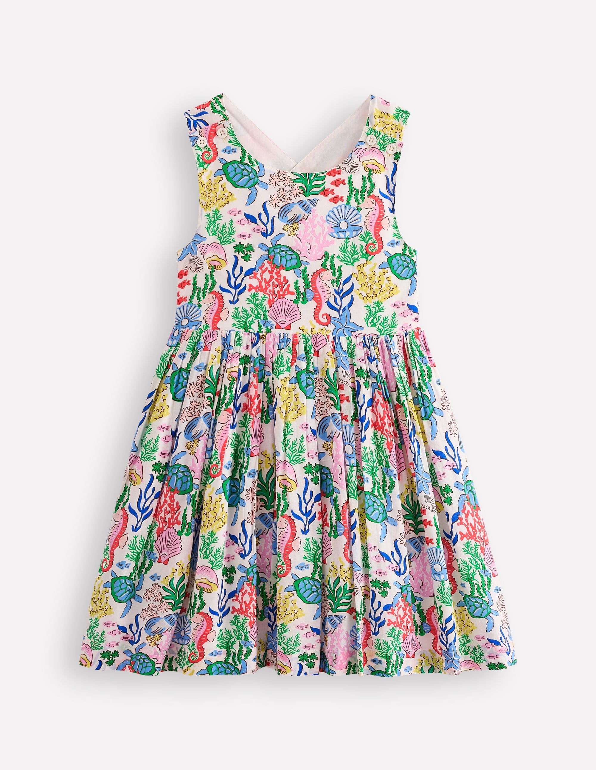 Harper Cross-Back Dress-Multi Coral Cove - Image 1