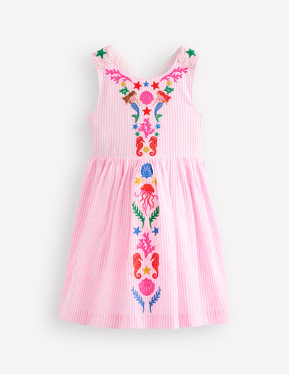Harper Cross-Back Dress-Pink Mermaid-4