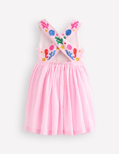 Harper Cross-Back Dress-Pink Mermaid-5
