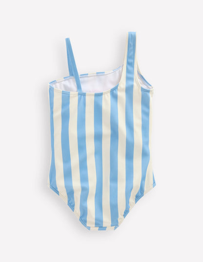 Sunday Appliqué Swimsuit-Vintage Blue Ice Cream Stripe