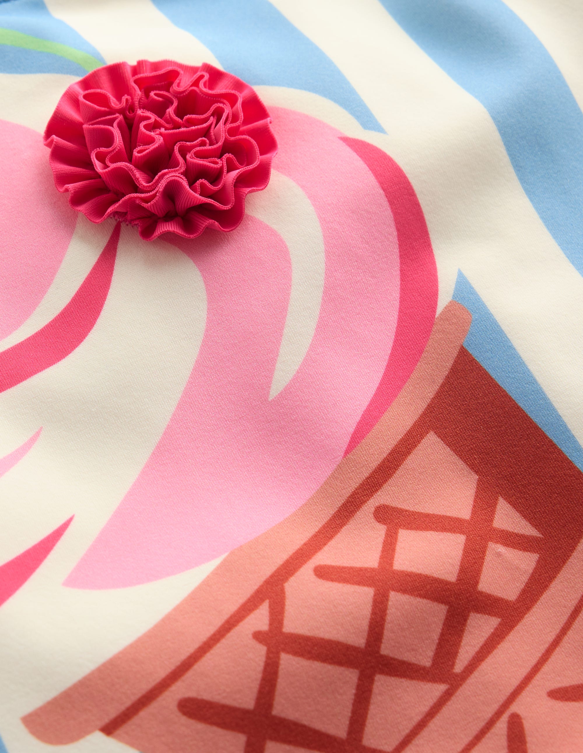 Sunday Appliqué Swimsuit-Vintage Blue Ice Cream Stripe - Image 3