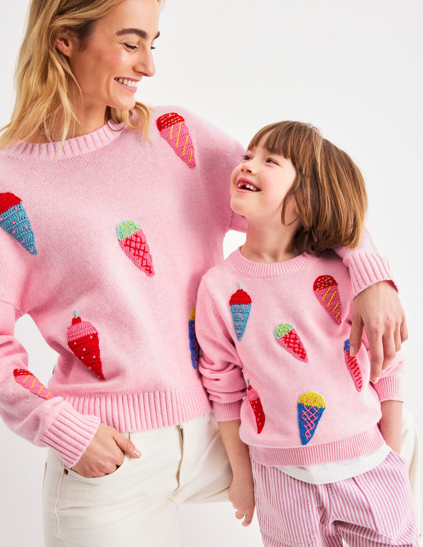 Karina Fun Crochet Jumper-Soft Pink Ice Creams