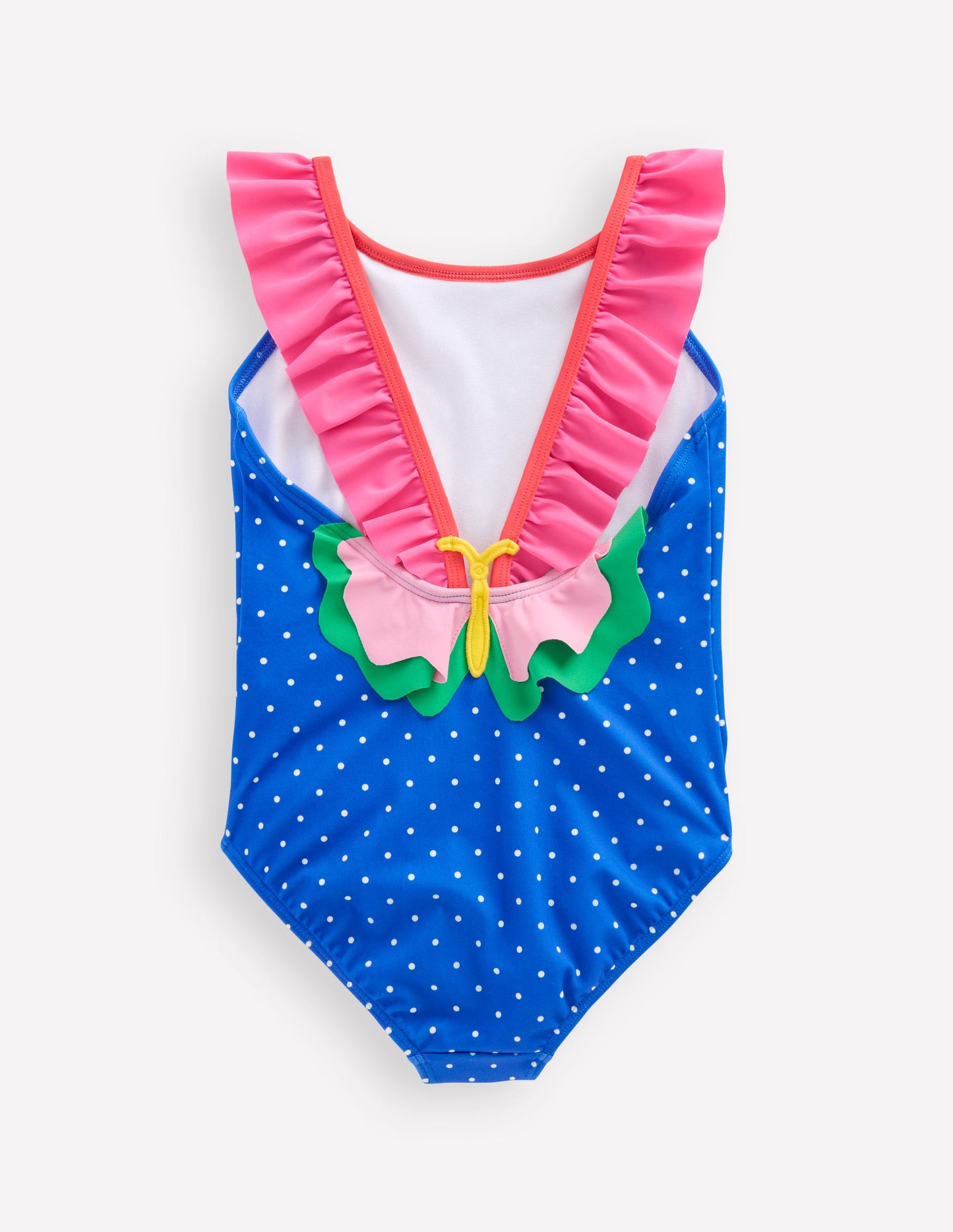 Hallie Frill Strap Swimsuit-Peacock Plume Blue Butterfly