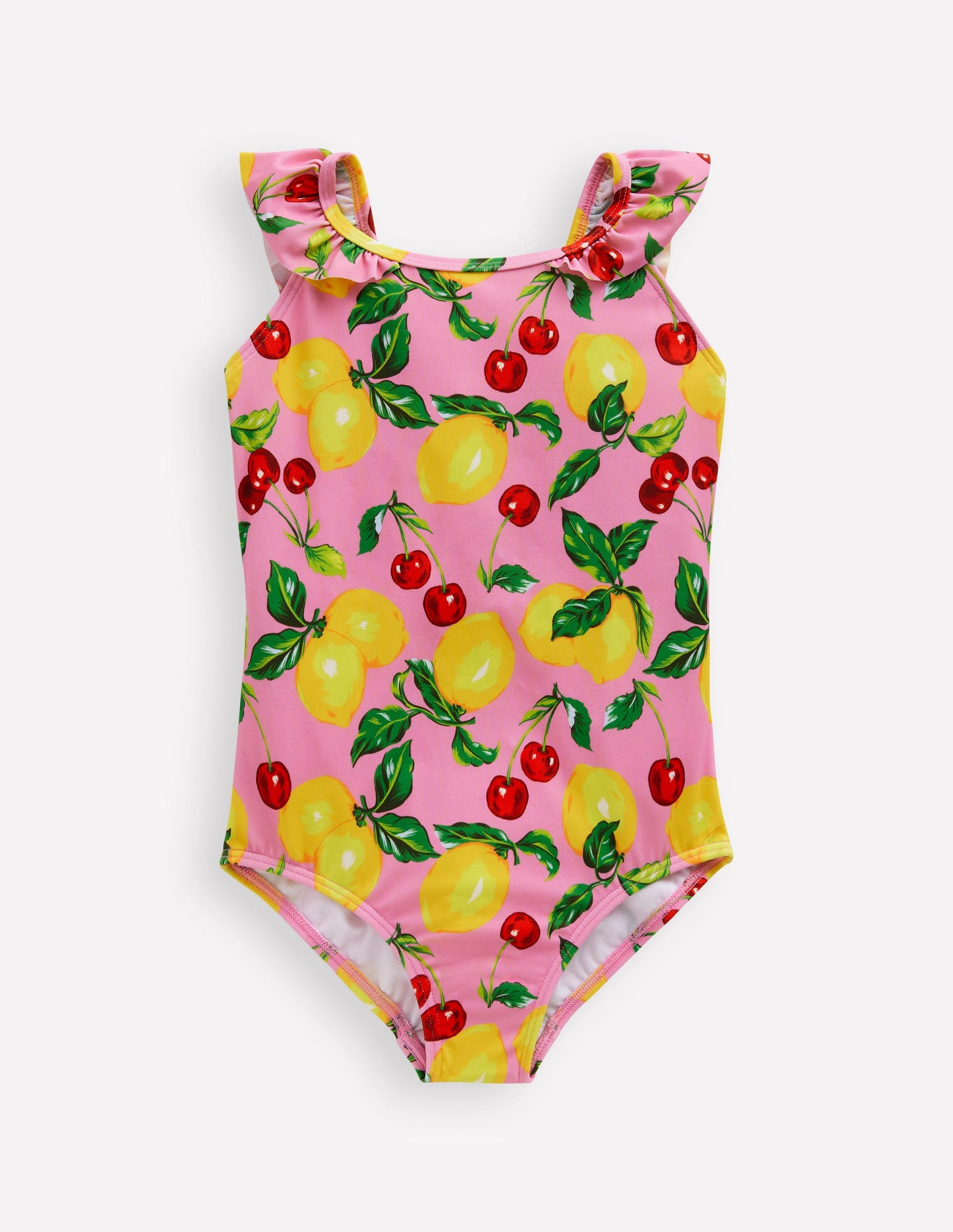 Hallie Frill Strap Swimsuit-Cosmos Pink Lemons & Cherries