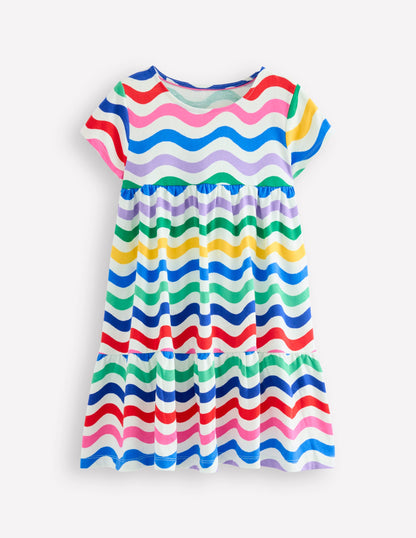 Ariel Twirly Jersey Dress-Multi Wave