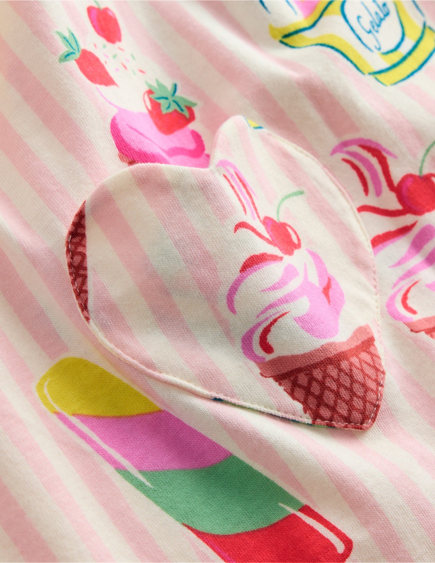 Short Sleeve Printed Tunic-Vintage Pink Ice Cream Stripe