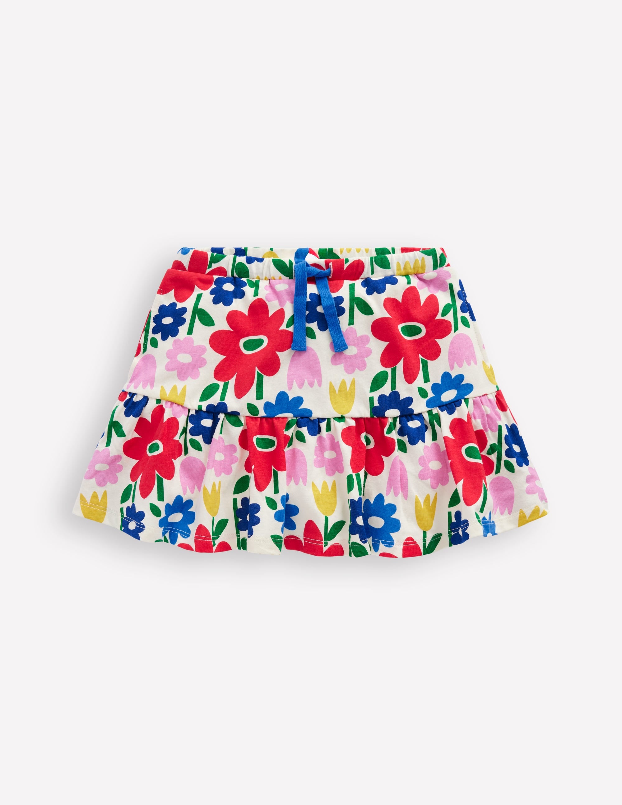 Tiered Jersey Skort-Multi Pop Flower - Image 1