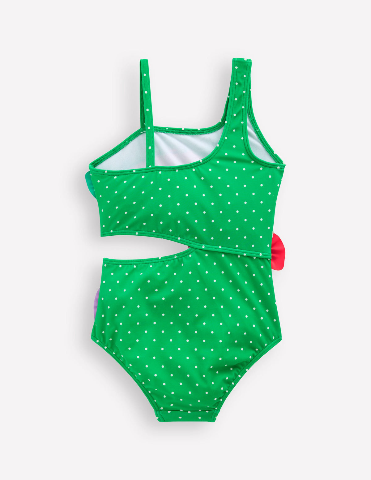 Lettice Cut Out Swimsuit-Bright Green Pin Spot Fish - Image 2