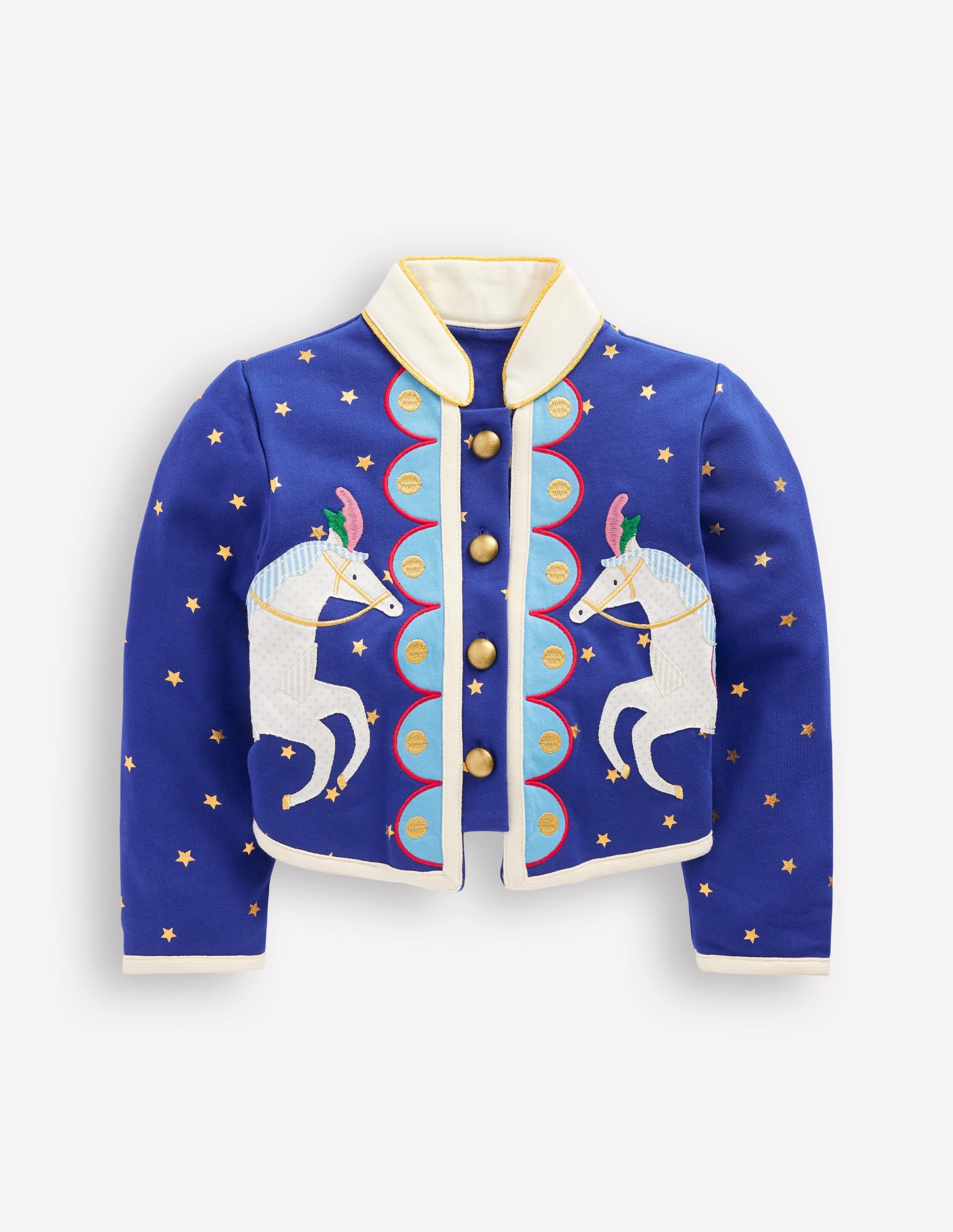 Appliqué Military Jacket-Navy Circus Horses - Image 1