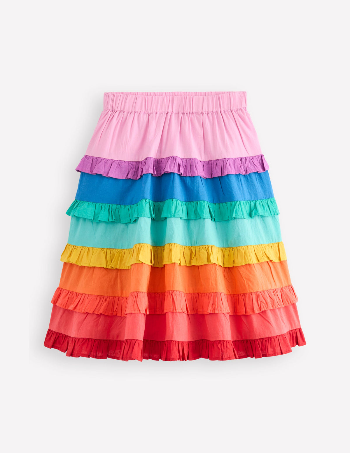 Ruffle Midi Skirt-Rainbow Tiers - Image 1