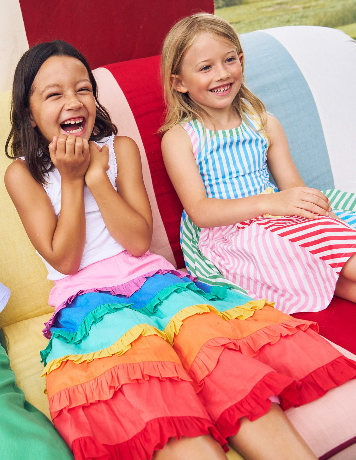 Ruffle Midi Skirt-Rainbow Tiers - Image 4