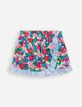 Wrap Frill Skort-Multi Flower Bunch