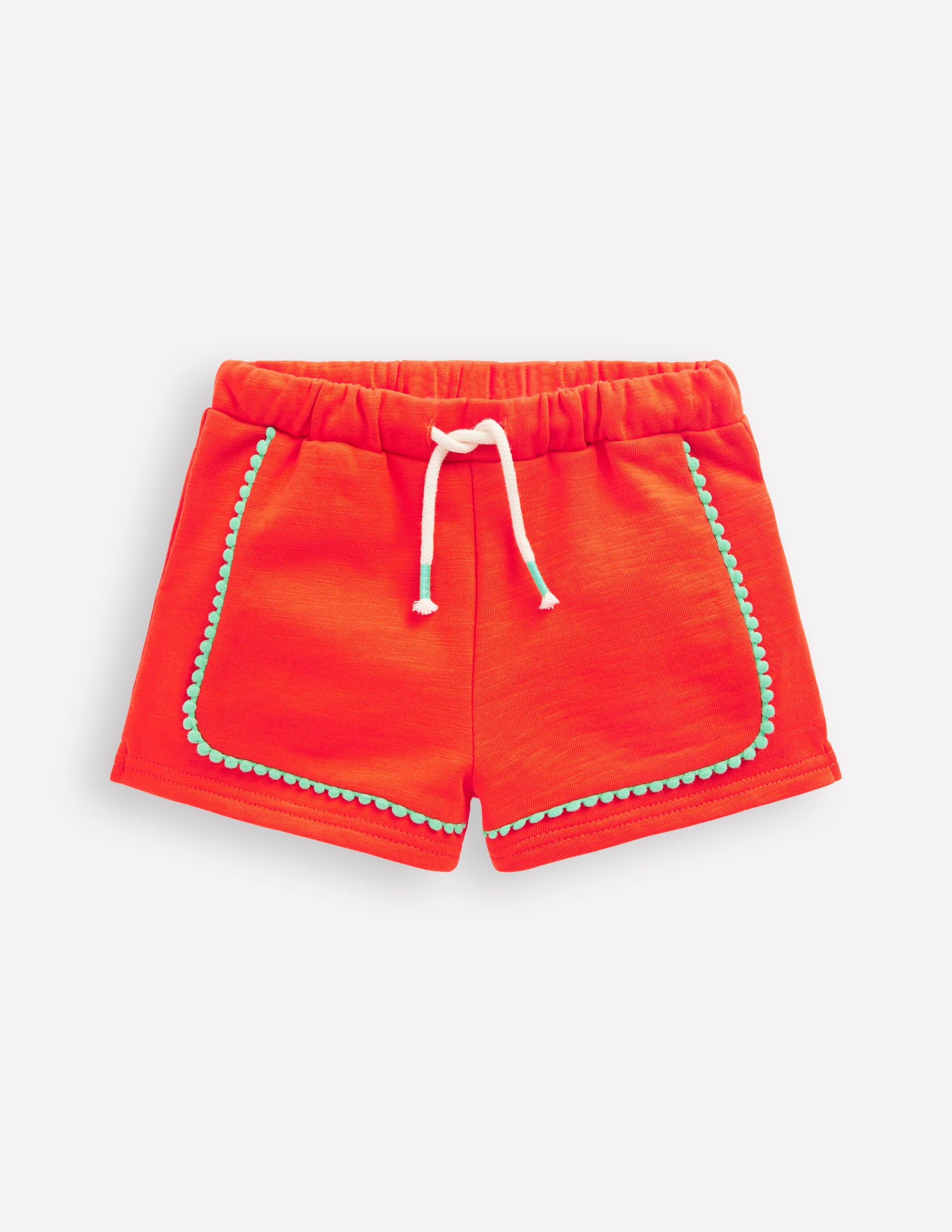 Pom Trim Jersey Short-Firecracker Red - Image 1