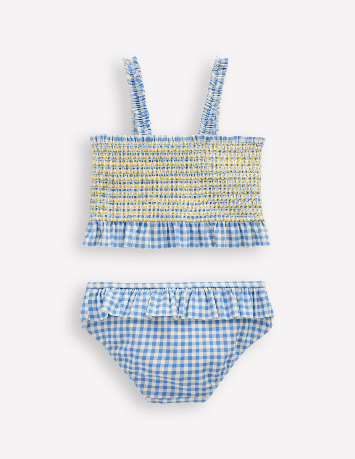 Pretty Peplum Bikini-Smocked Gingham Daisy - Image 2