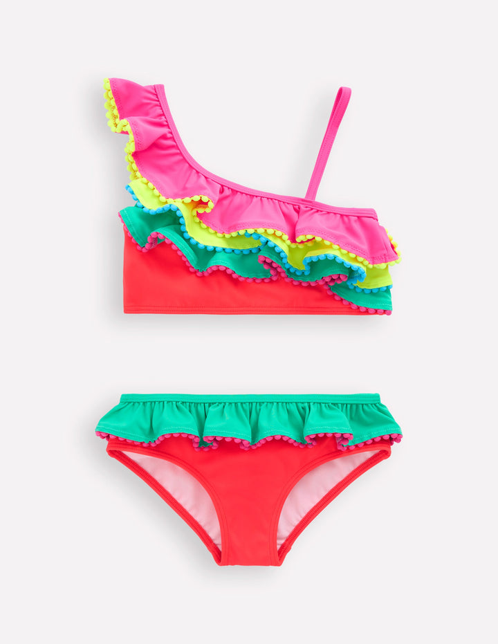 Multi Frill Bikini-Colourblock