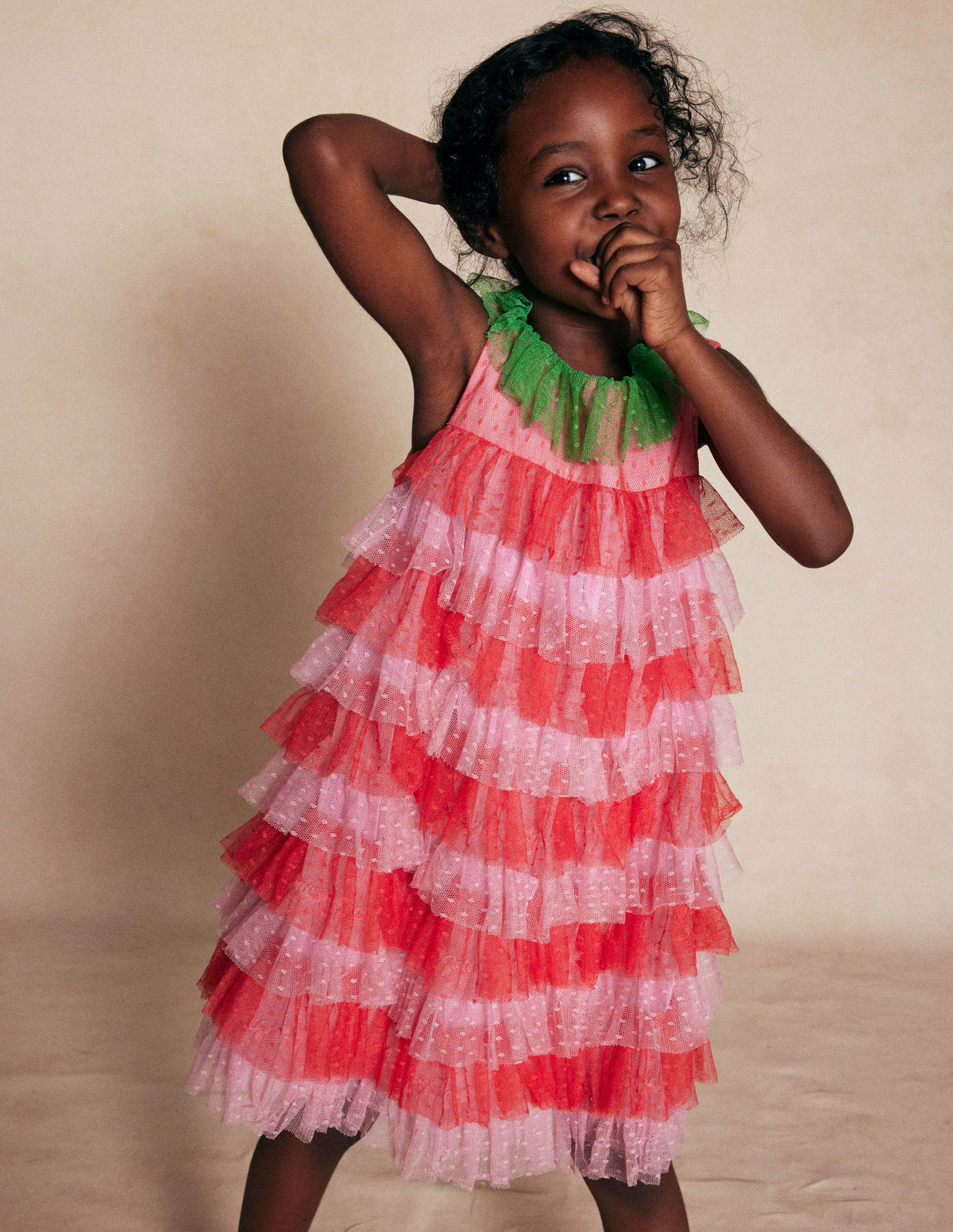 Strawberry Tulle Dress-Red/Pink - Image 4