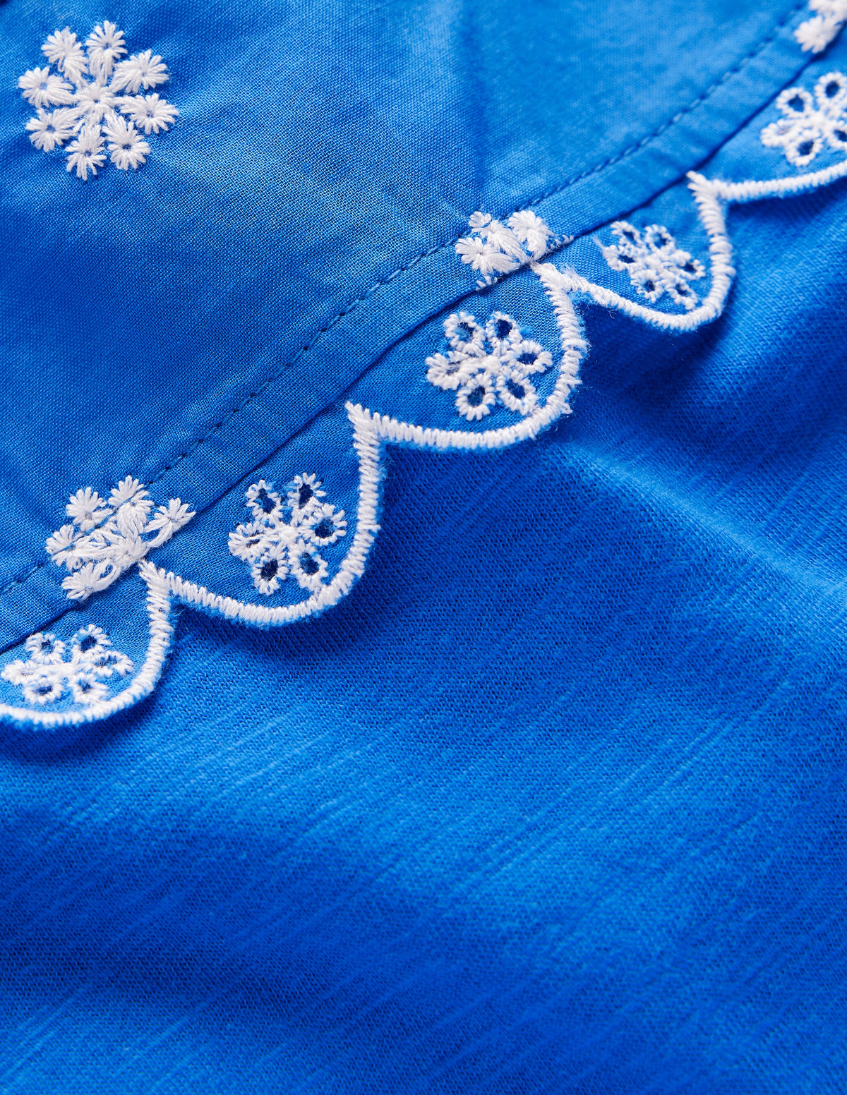 Broderie Sleeve Tee-Kingfisher Blue - Image 3