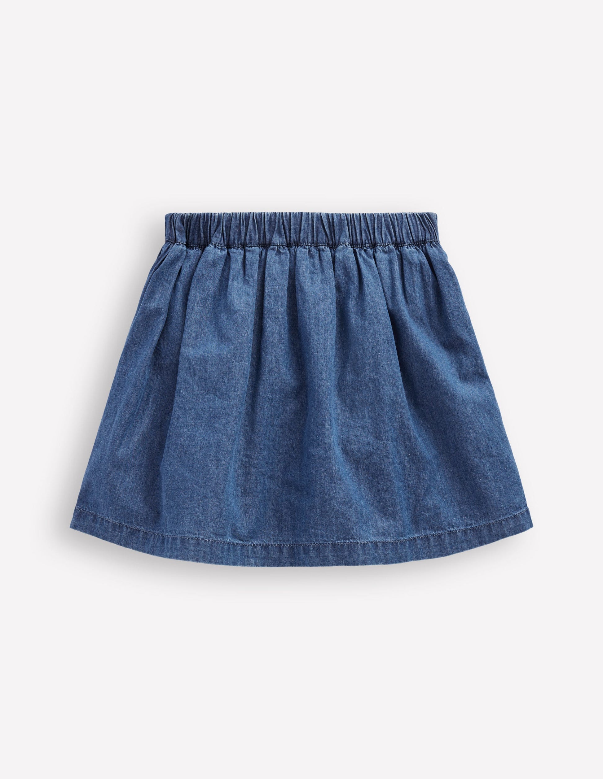 Button-through Mini Skirt-Denim-2