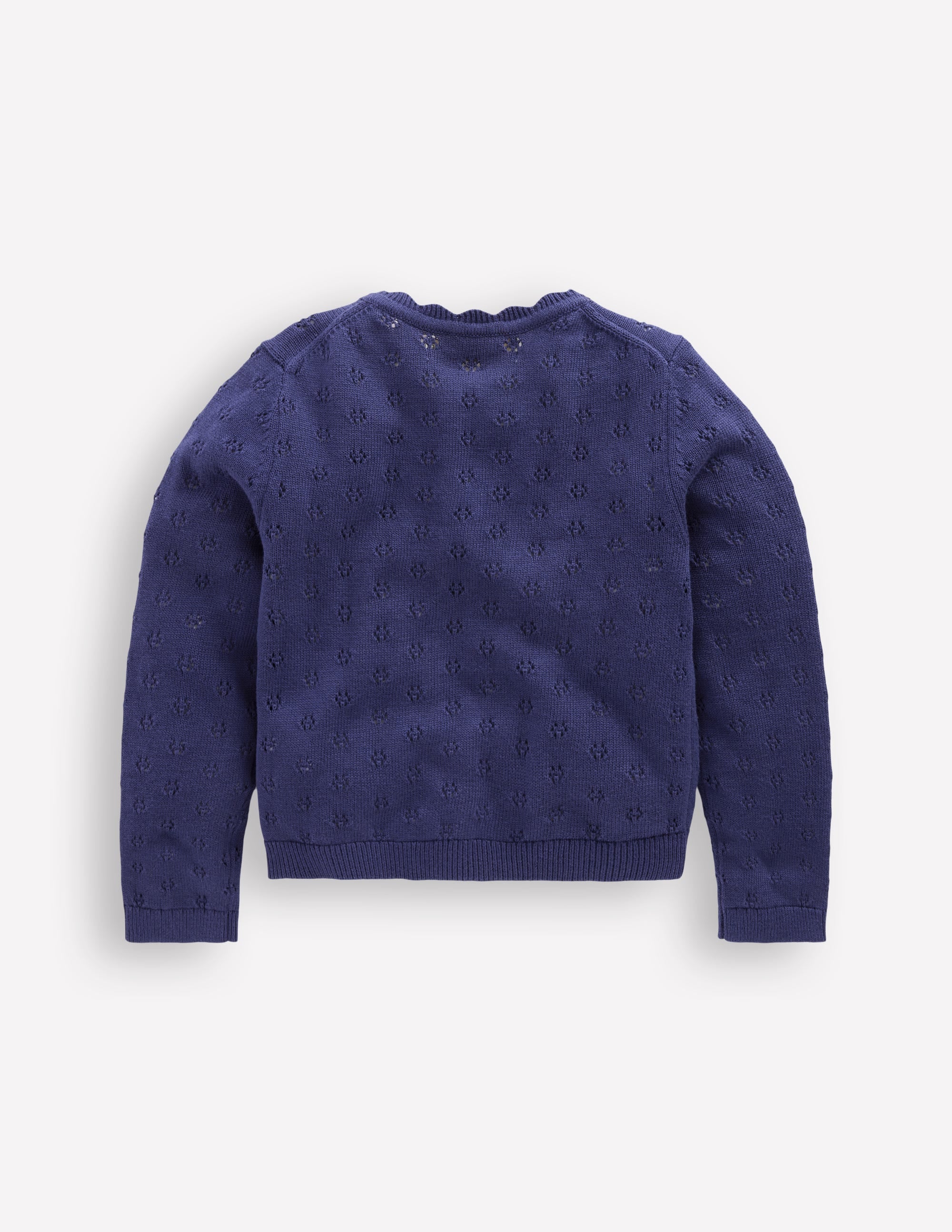 Everyday Scalloped Cardigan-College Navy - Image 2