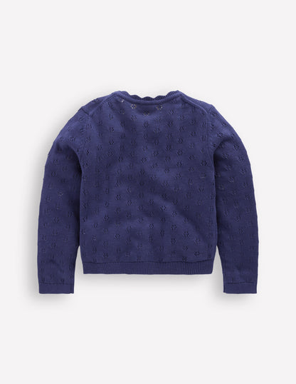 Everyday Scalloped Cardigan-College Navy-2