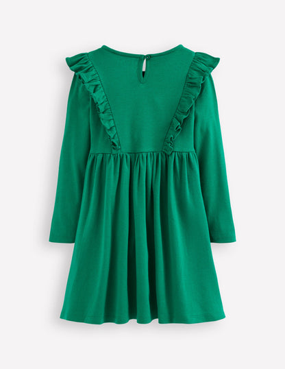 Embroidered Bodice Dress-Jewel Green-3
