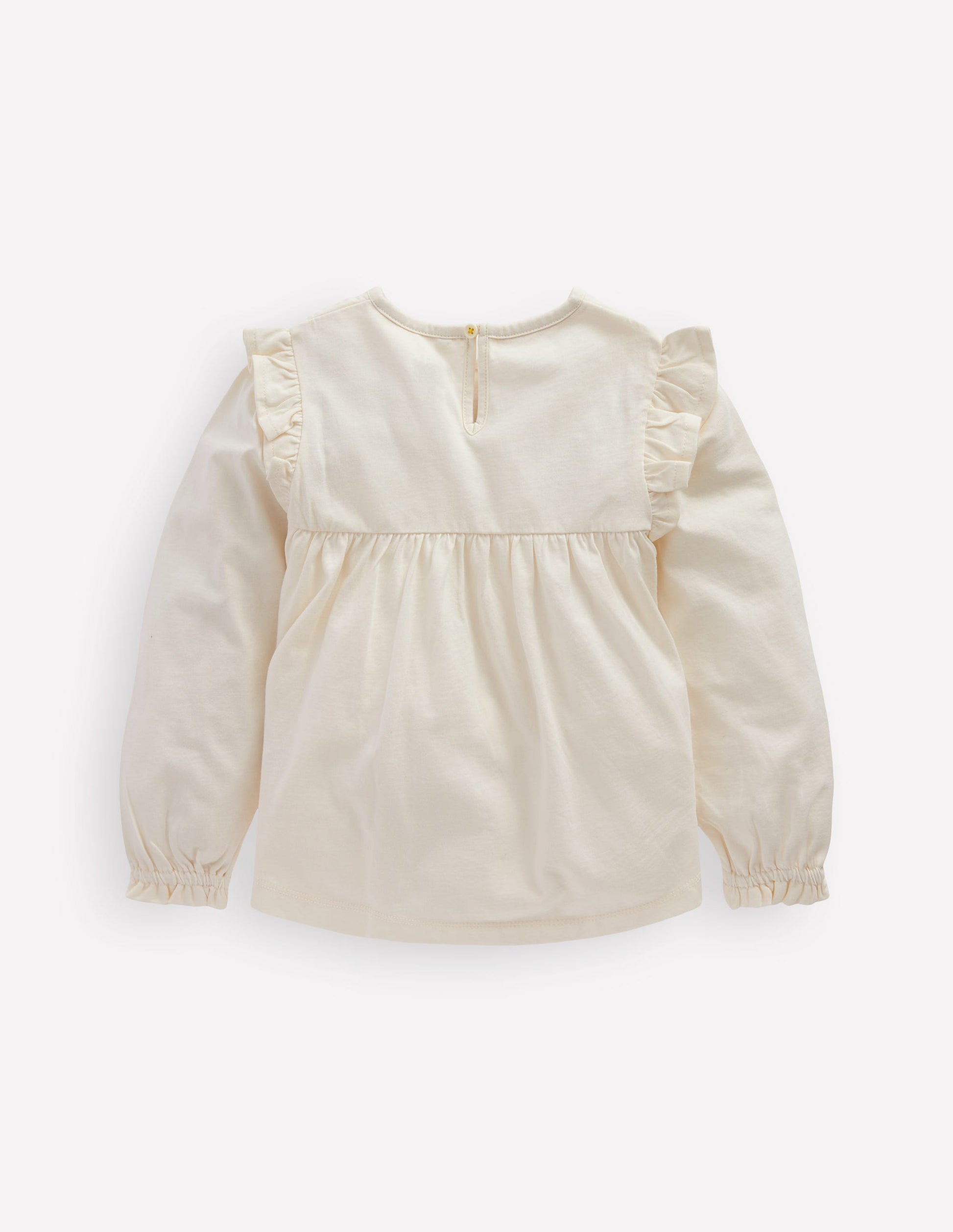 Embroidered Jersey Yoke Top-Soft Ivory Embroidery-3
