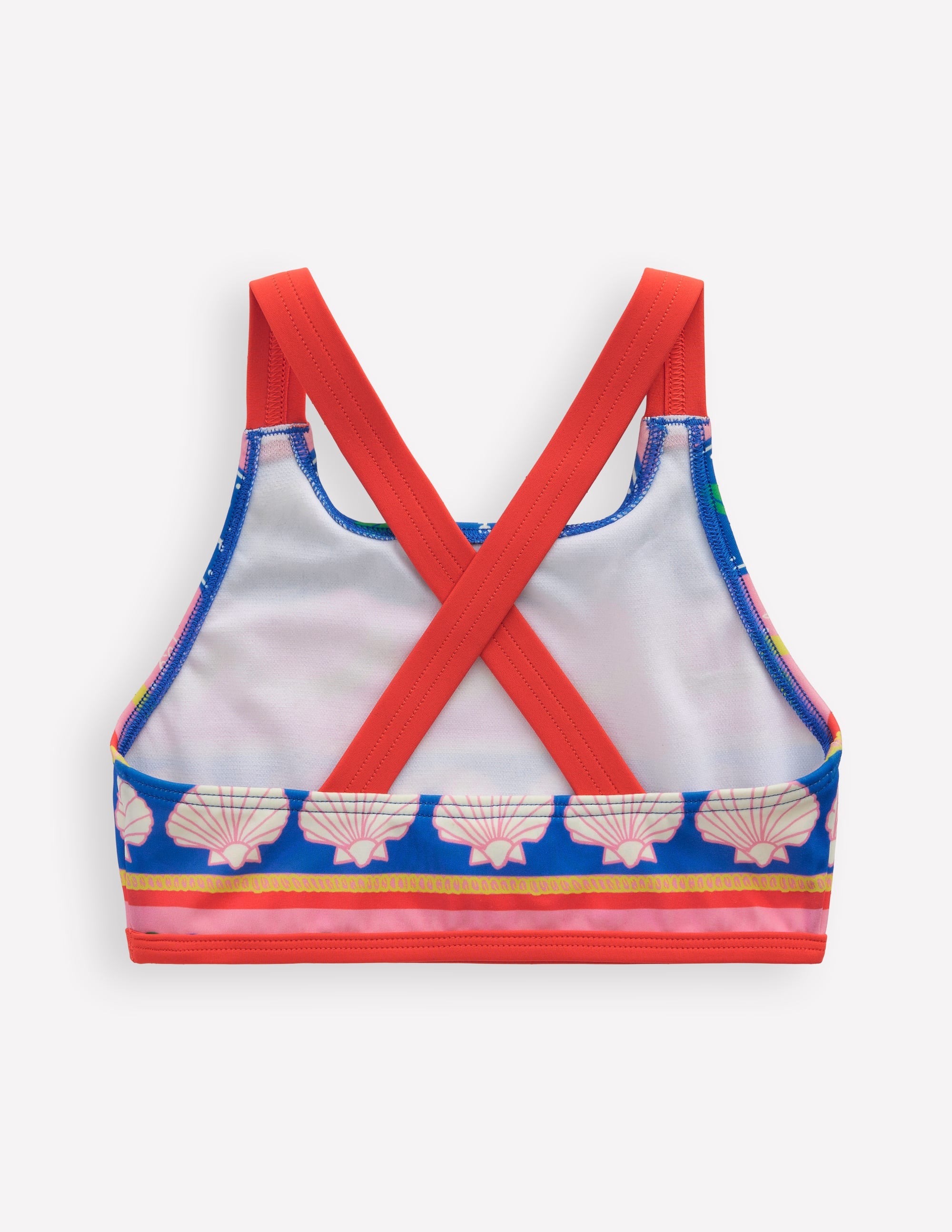 Cross-back Bikini Top-Multi Sea Shell Stripe - Image 2