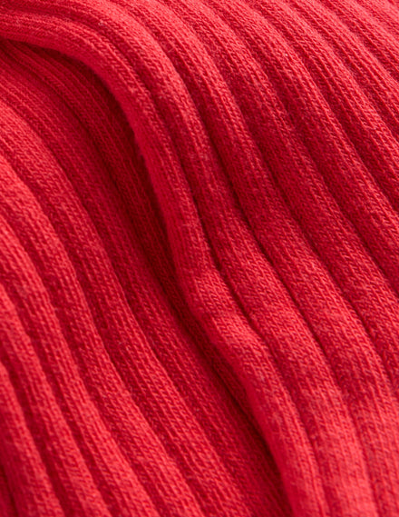 Baby Ribbed Tights-Rockabilly Red