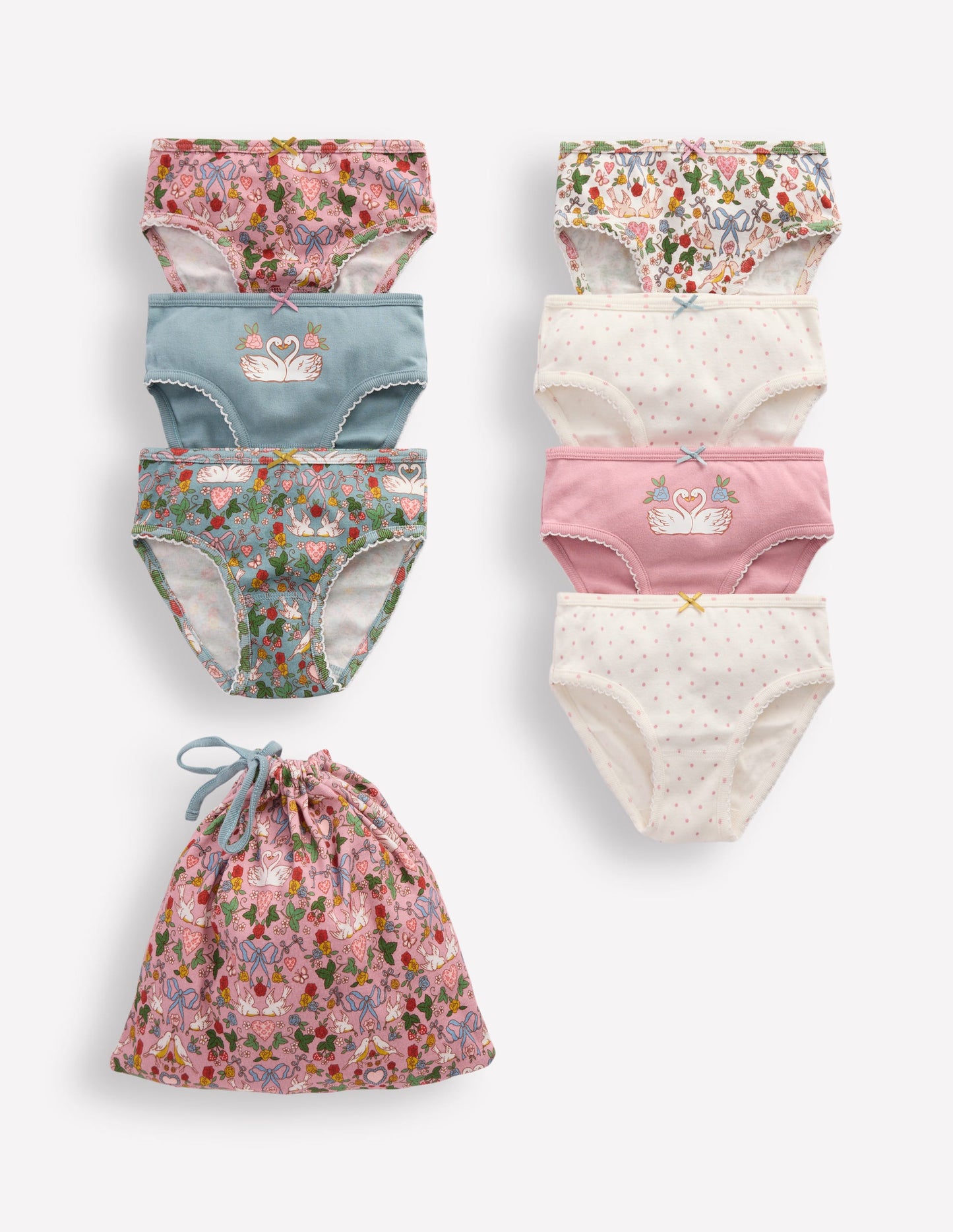 7-pack Pants-Festive Swans