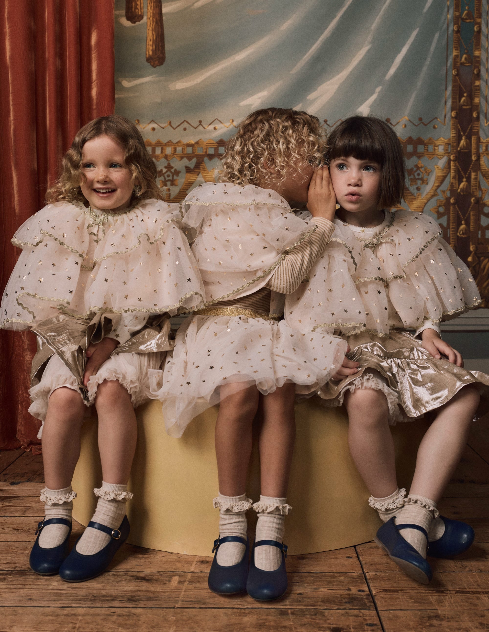 Tulle Cape-Soft Ivory/ Gold Confetti - Image 1