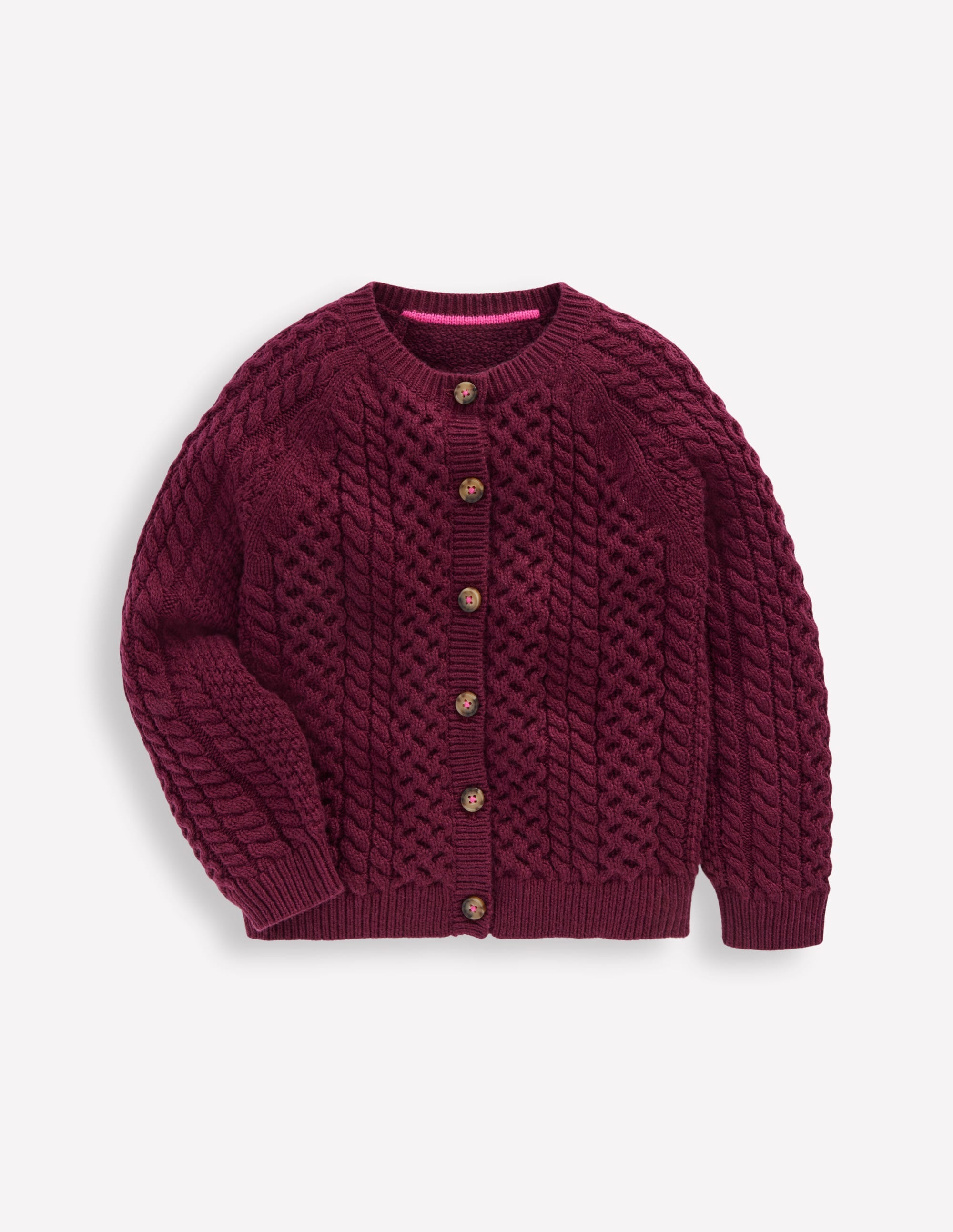 Cable Cardigan-Plum - Image 1
