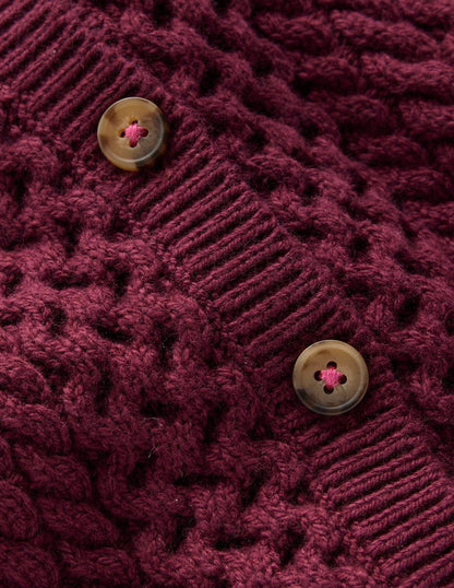 Cable Cardigan-Plum-4