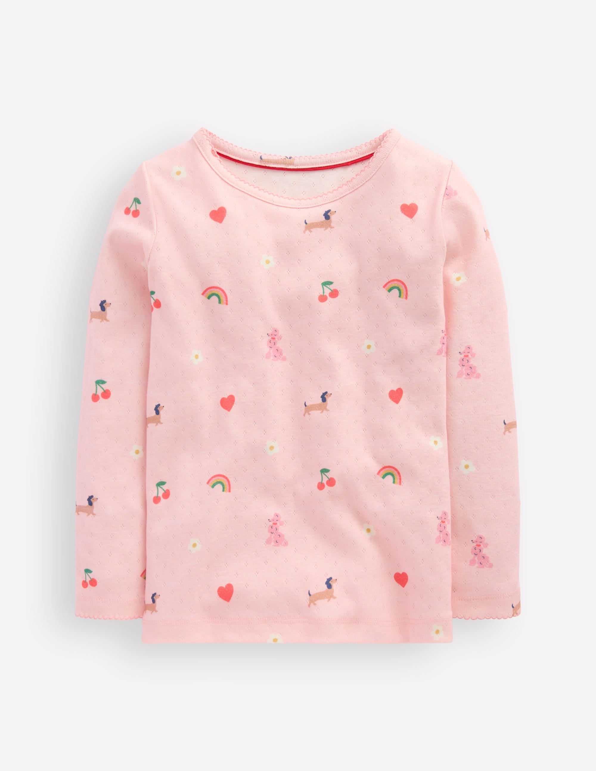 Long Sleeve Pointelle Top-Chalk Pink Parisien - Image 1