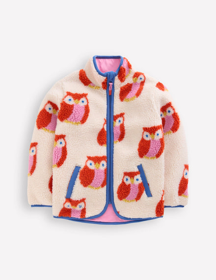 Eden Borg Zip-Through Jacket-Dark Orange Owls