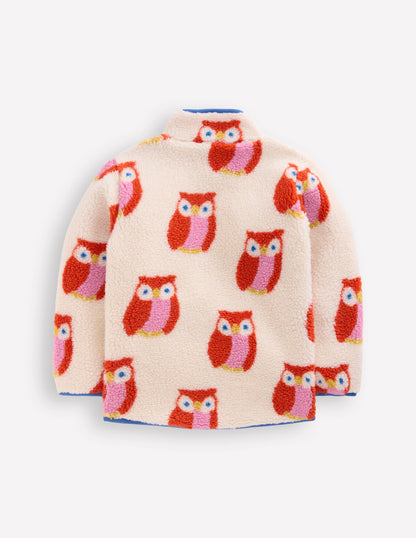 Eden Borg Zip-Through Jacket-Dark Orange Owls-2