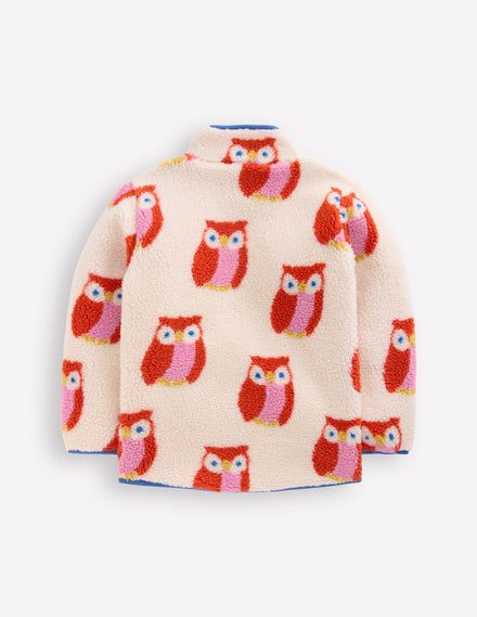 Eden Borg Zip-Through Jacket-Dark Orange Owls