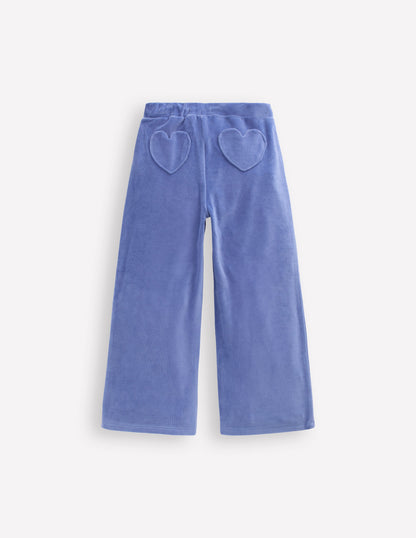 Heart Pocket Velour Jogger-Soft Blue-2