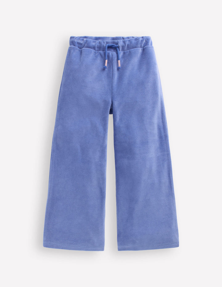 Heart Pocket Velour Jogger-Soft Blue