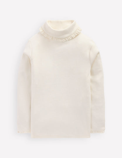 Ribbed Roll Neck Top-Ivory-4