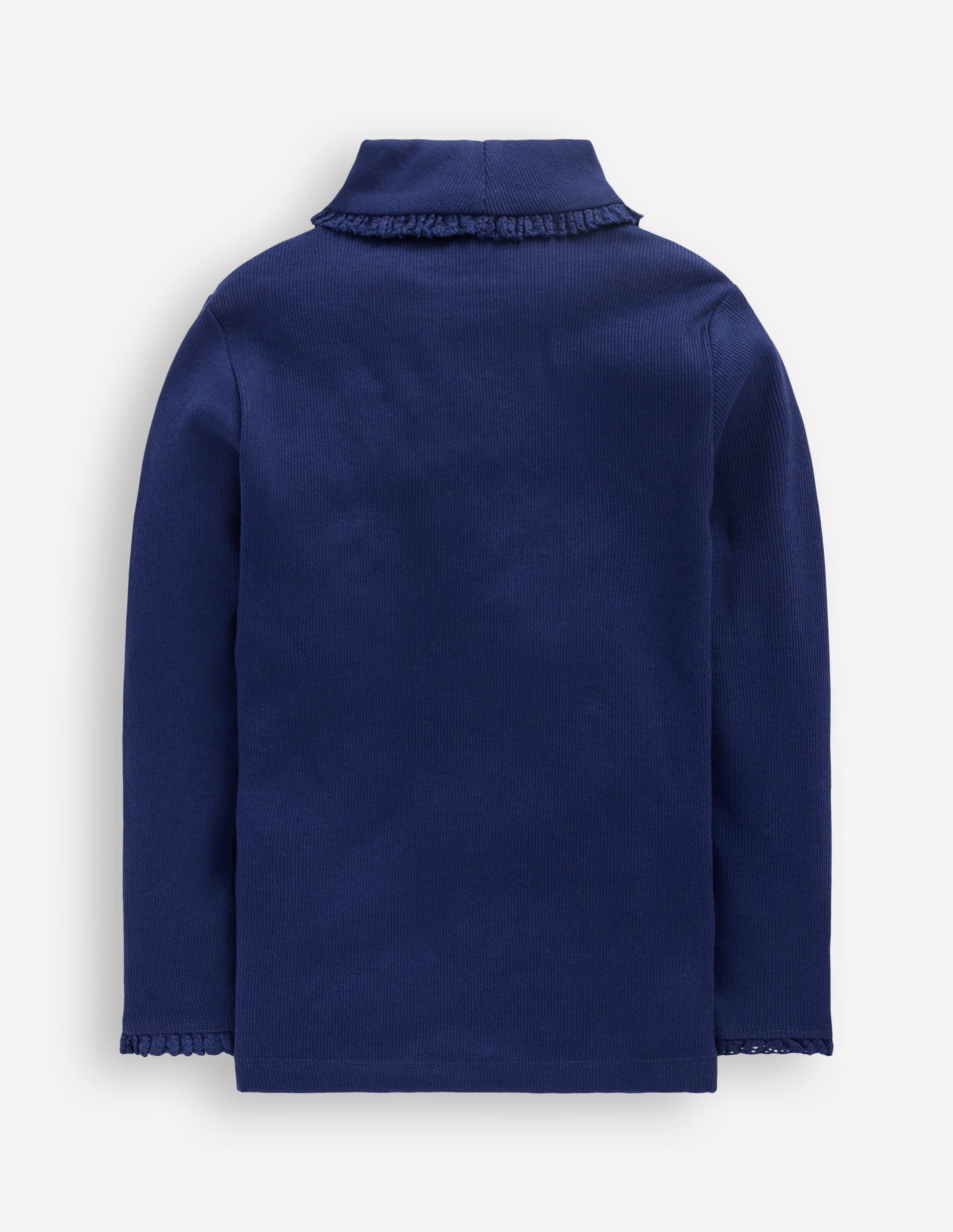 Ribbed Roll Neck Top-College Navy-4