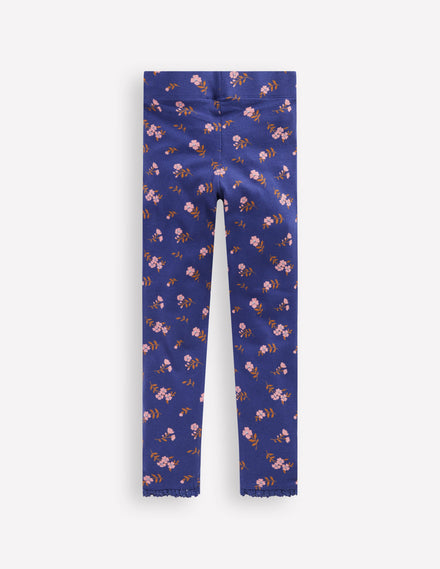 Ribbed Leggings-Starboard Blue Sprig