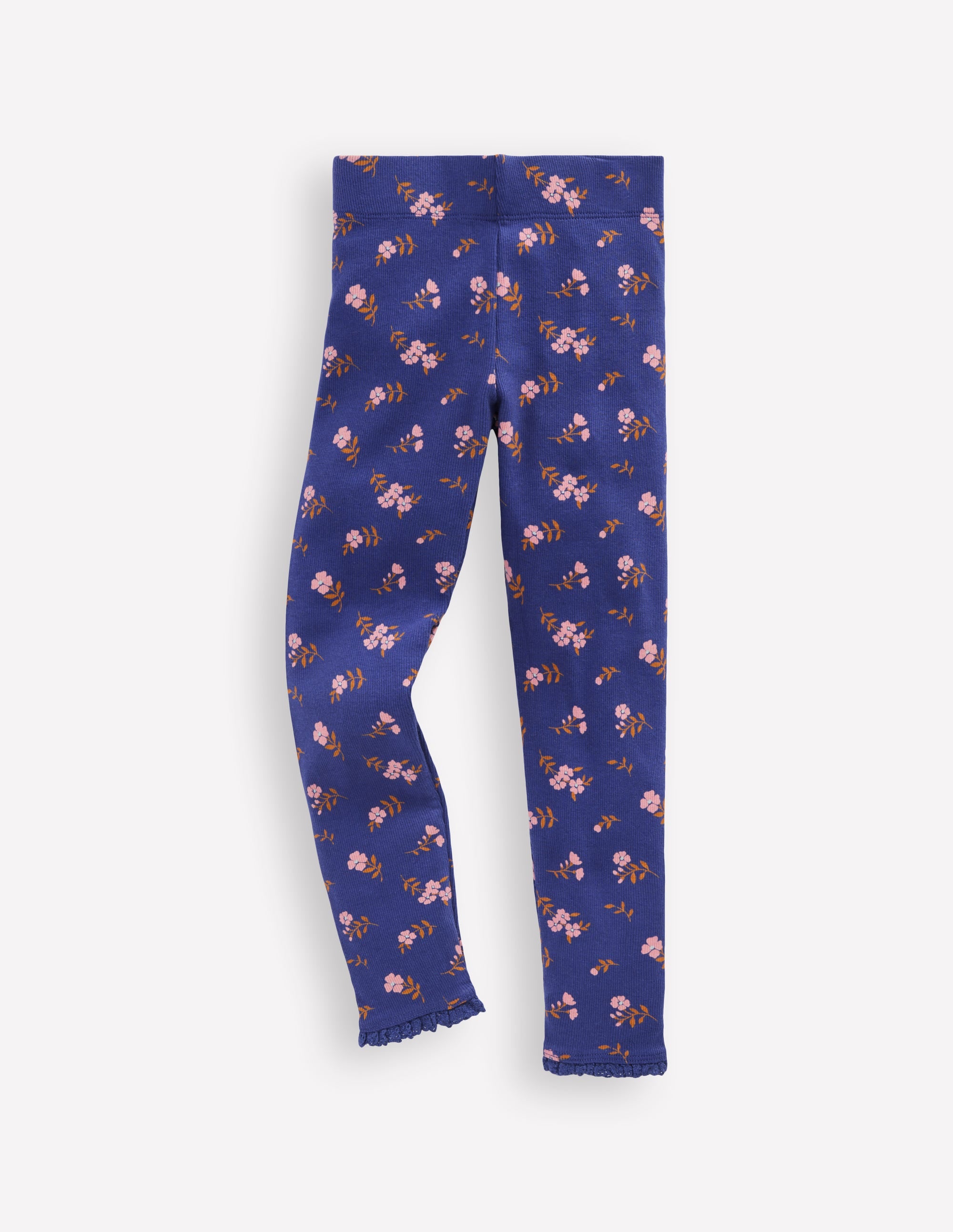 Ribbed Leggings-Starboard Blue Sprig - Image 1