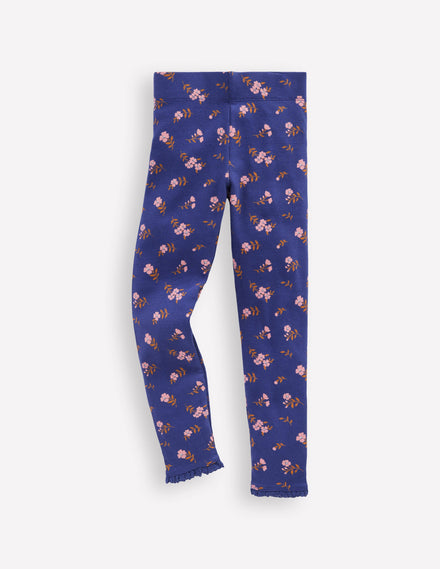 Ribbed Leggings-Starboard Blue Sprig