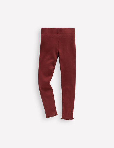Ribbed Leggings-Chesnut