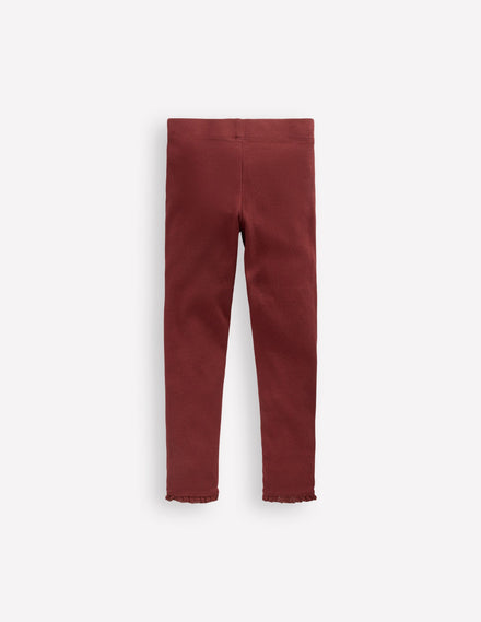 Ribbed Leggings-Chesnut
