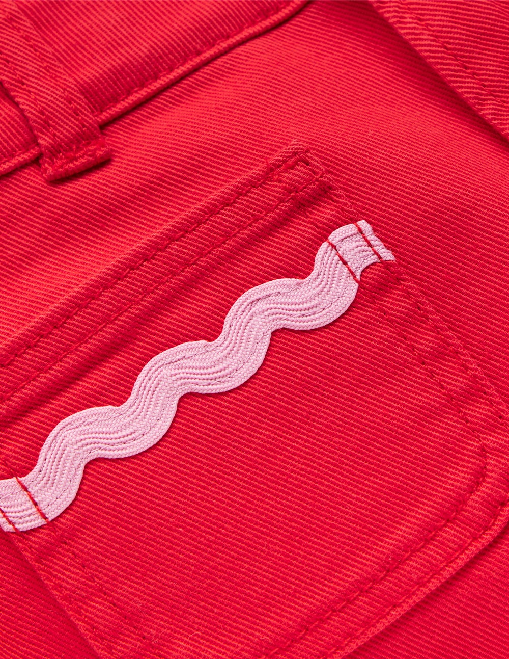 Patch Pocket Trouser-Poppy Red - Image 3