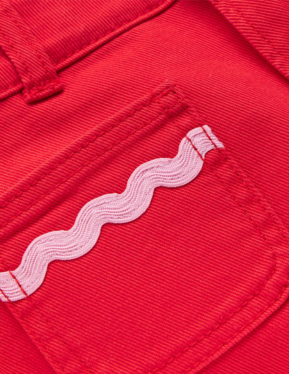 Patch Pocket Trouser-Poppy Red-3