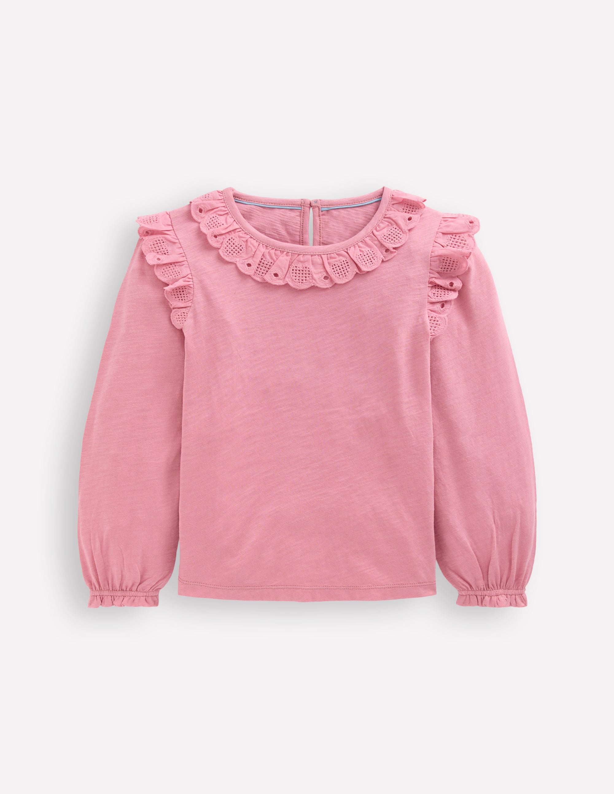 Broderie Heart Trim Top-Pink Haze - Image 1