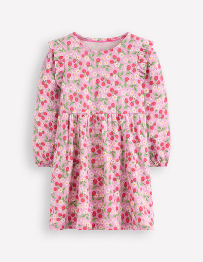 Posie Long Sleeve Jersey Dress-Soft Lavender Vintage Berry-1