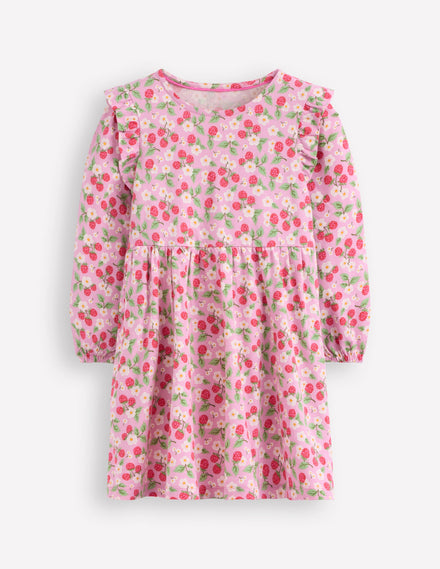 Posie Long Sleeve Jersey Dress-Soft Lavender Vintage Berry